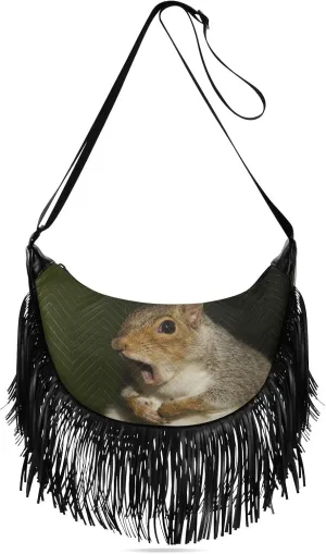 Women's PU Leather Chain Cross Body Bag, Shoulder Handbag Purse with Tassel for Ladies