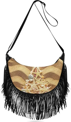 Women's PU Leather Chain Cross Body Bag, Shoulder Handbag Purse with Tassel for Ladies