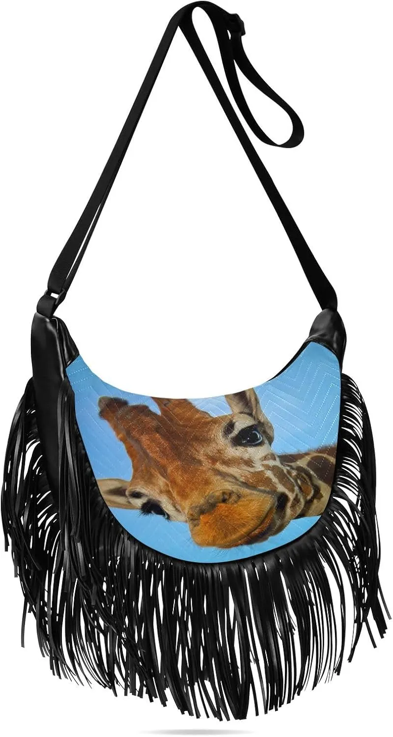 Women's PU Leather Chain Cross Body Bag, Shoulder Handbag Purse with Tassel for Ladies