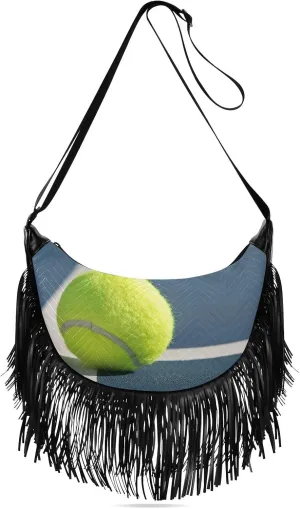 Women's PU Leather Chain Cross Body Bag, Shoulder Handbag Purse with Tassel for Ladies