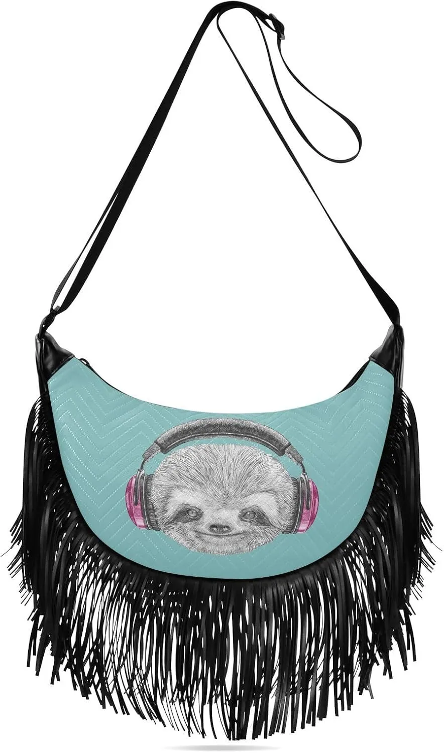 Women's PU Leather Chain Cross Body Bag, Shoulder Handbag Purse with Tassel for Ladies