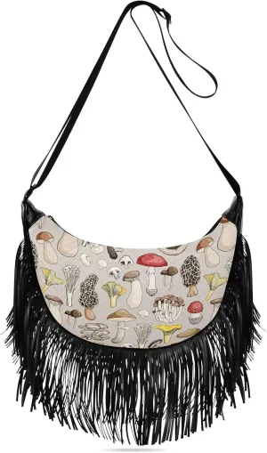 Women's PU Leather Chain Cross Body Bag, Shoulder Handbag Purse with Tassel for Ladies