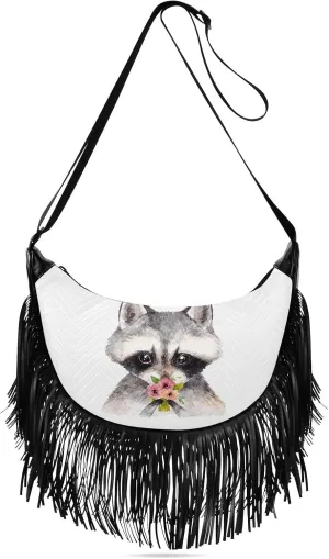 Women's PU Leather Chain Cross Body Bag, Shoulder Handbag Purse with Tassel for Ladies