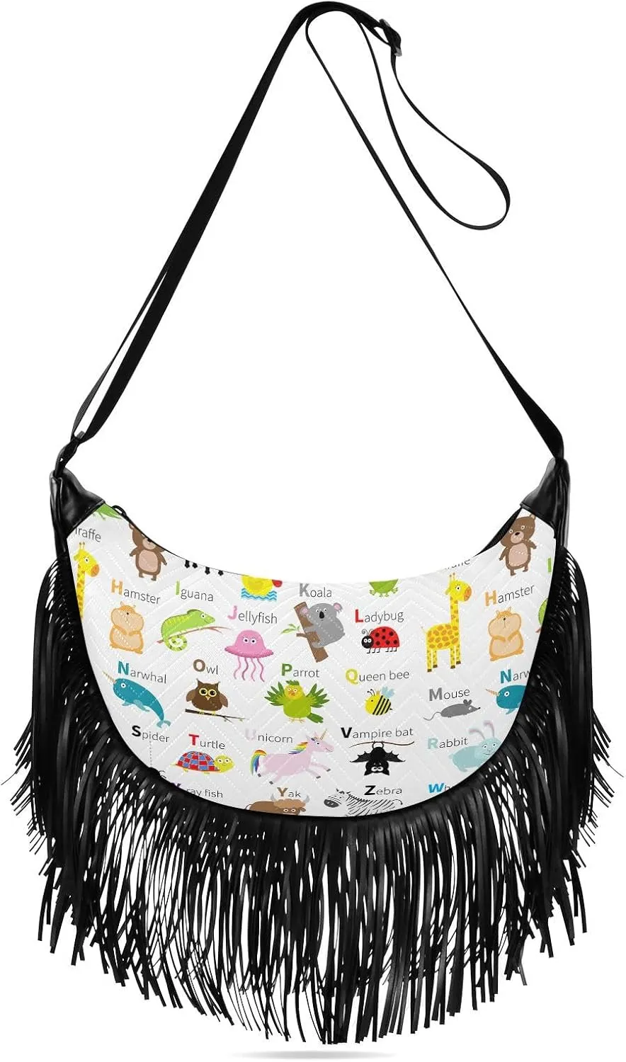 Women's PU Leather Chain Cross Body Bag, Shoulder Handbag Purse with Tassel for Ladies