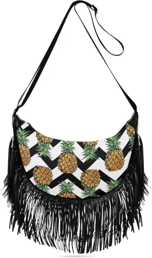Women's PU Leather Chain Cross Body Bag, Shoulder Handbag Purse with Tassel for Ladies