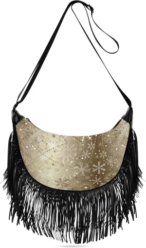 Women's PU Leather Chain Cross Body Bag, Shoulder Handbag Purse with Tassel for Ladies