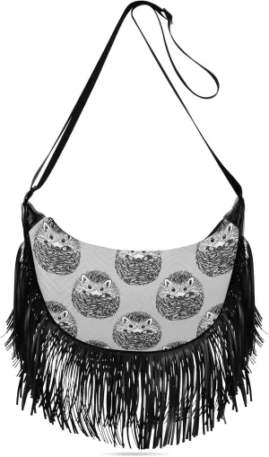 Women's PU Leather Chain Cross Body Bag, Shoulder Handbag Purse with Tassel for Ladies