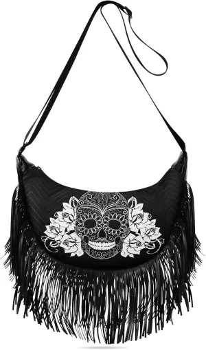 Women's PU Leather Chain Cross Body Bag, Shoulder Handbag Purse with Tassel for Ladies