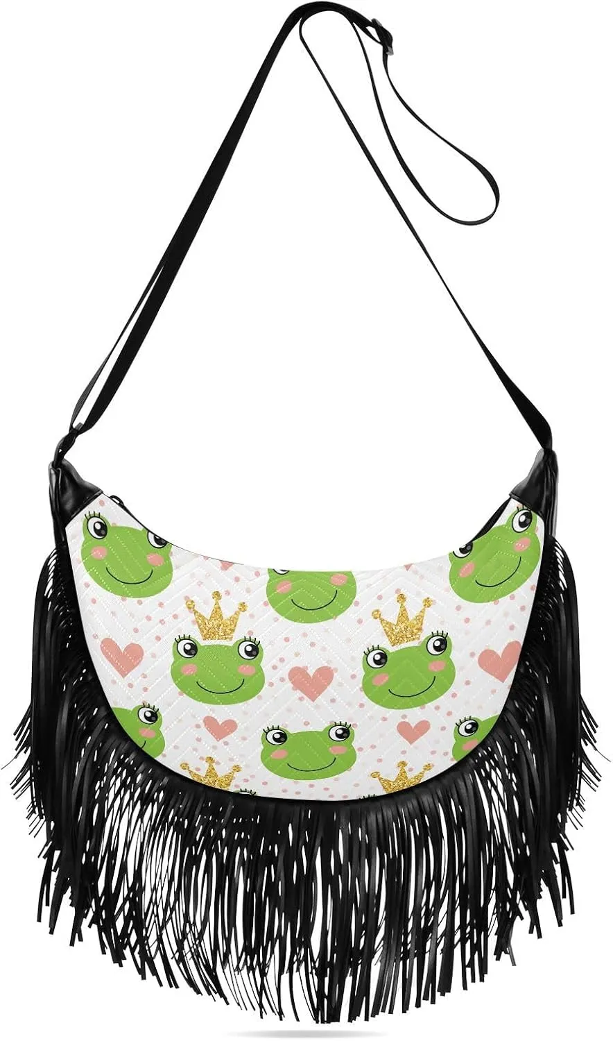 Women's PU Leather Chain Cross Body Bag, Shoulder Handbag Purse with Tassel for Ladies