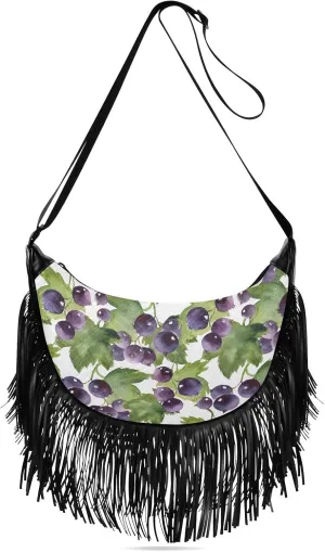 Women's PU Leather Chain Cross Body Bag, Shoulder Handbag Purse with Tassel for Ladies