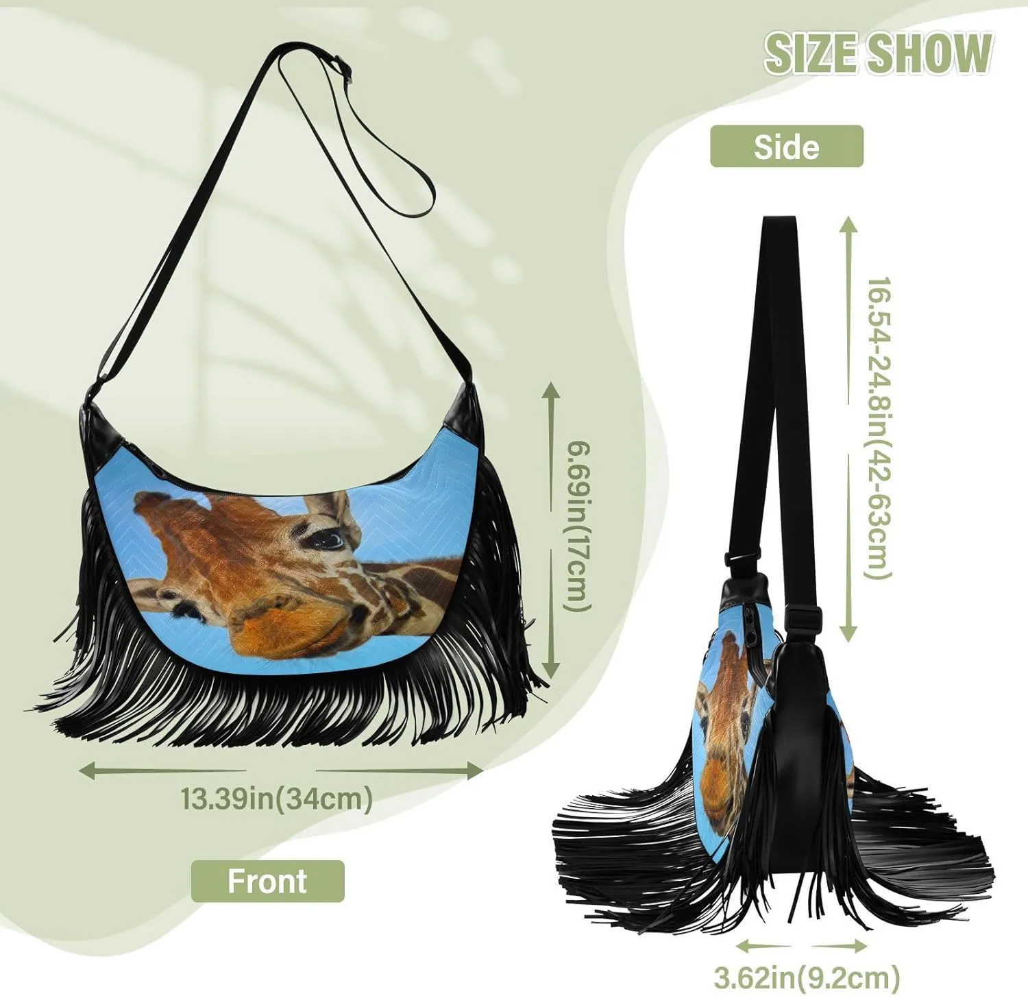 Women's PU Leather Chain Cross Body Bag, Shoulder Handbag Purse with Tassel for Ladies