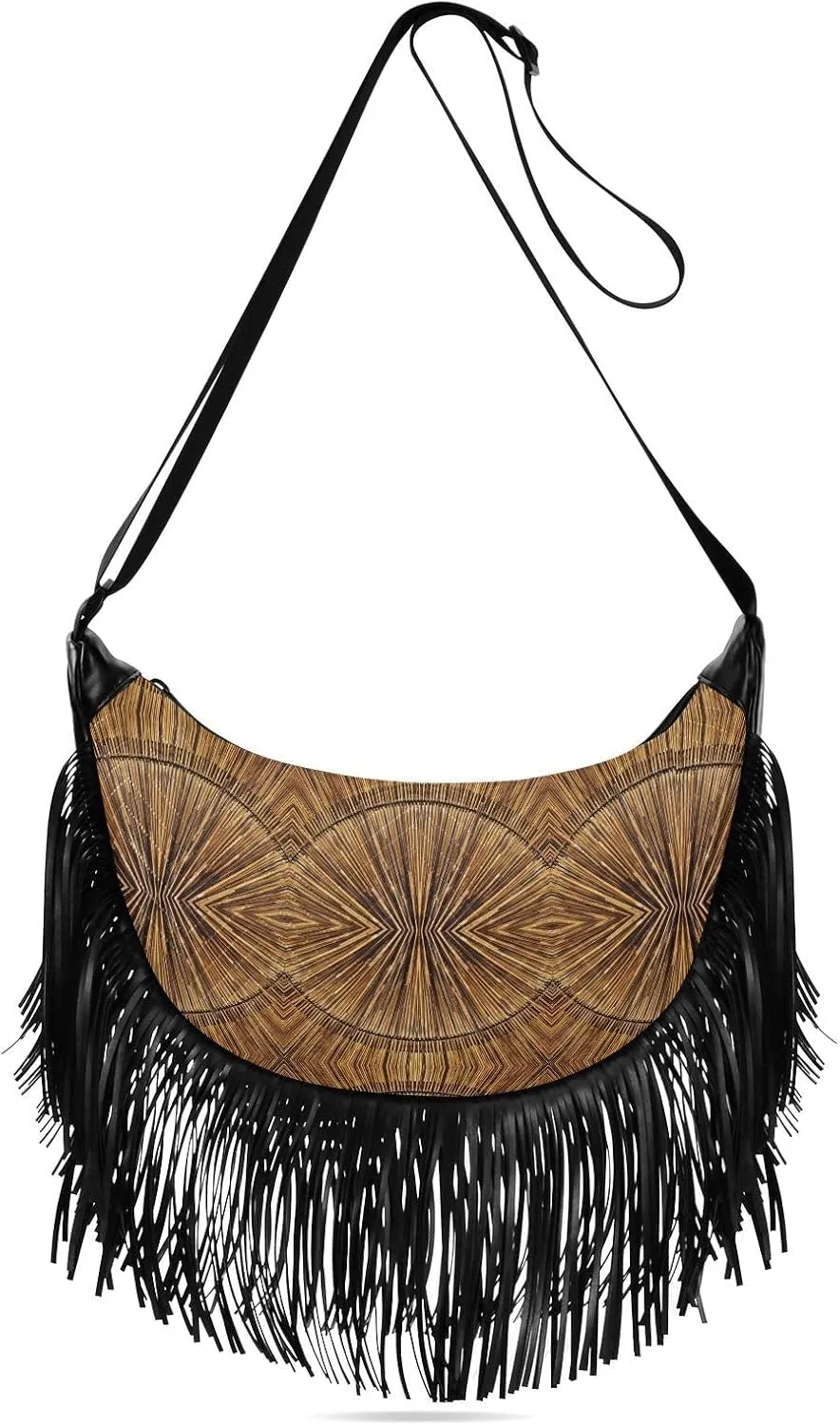 Women's PU Leather Chain Cross Body Bag, Shoulder Handbag Purse with Tassel for Ladies