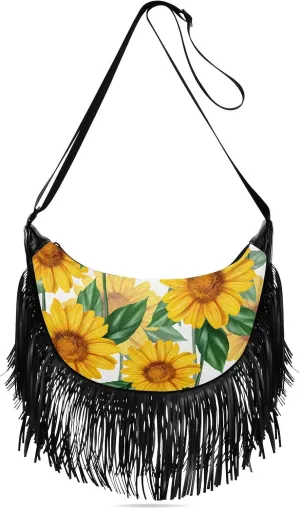 Women's PU Leather Chain Cross Body Bag, Shoulder Handbag Purse with Tassel for Ladies