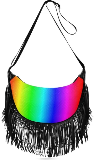 Women's PU Leather Chain Cross Body Bag, Shoulder Handbag Purse with Tassel for Ladies