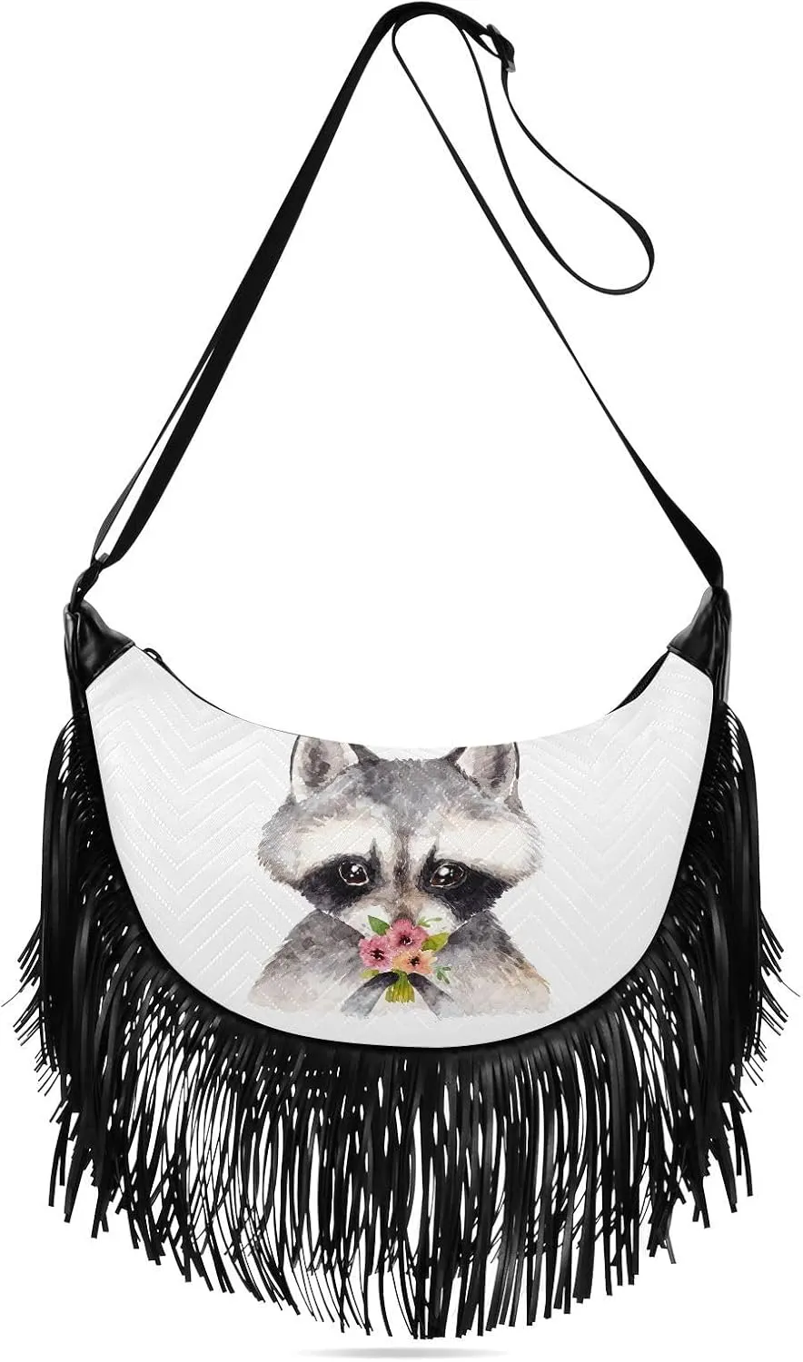 Women's PU Leather Chain Cross Body Bag, Shoulder Handbag Purse with Tassel for Ladies