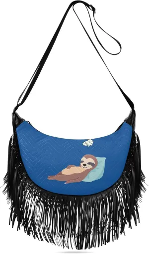 Women's PU Leather Chain Cross Body Bag, Shoulder Handbag Purse with Tassel for Ladies