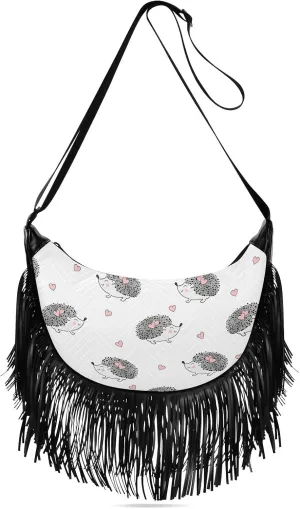Women's PU Leather Chain Cross Body Bag, Shoulder Handbag Purse with Tassel for Ladies