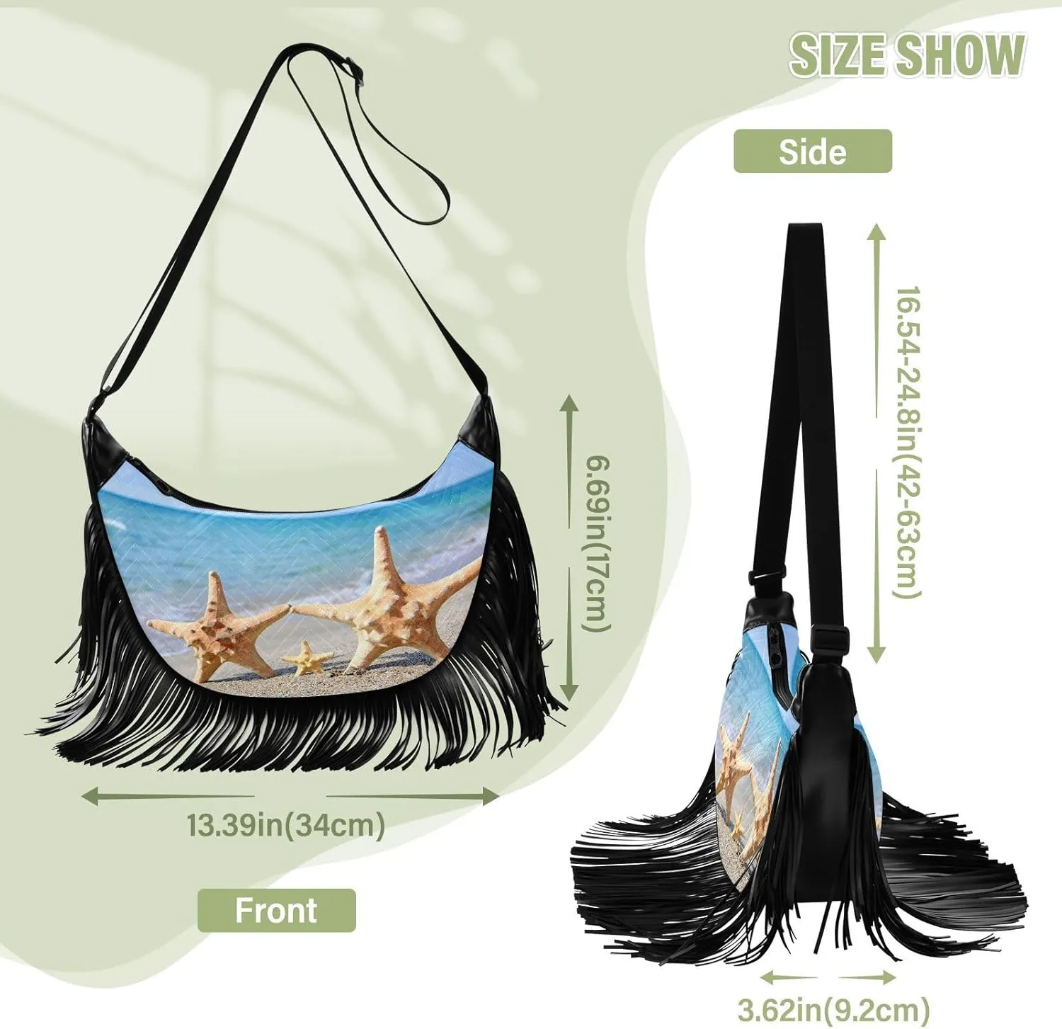 Women's PU Leather Chain Cross Body Bag, Shoulder Handbag Purse with Tassel for Ladies