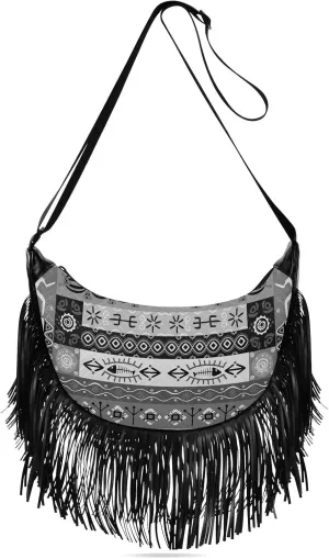 Women's PU Leather Chain Cross Body Bag, Shoulder Handbag Purse with Tassel for Ladies