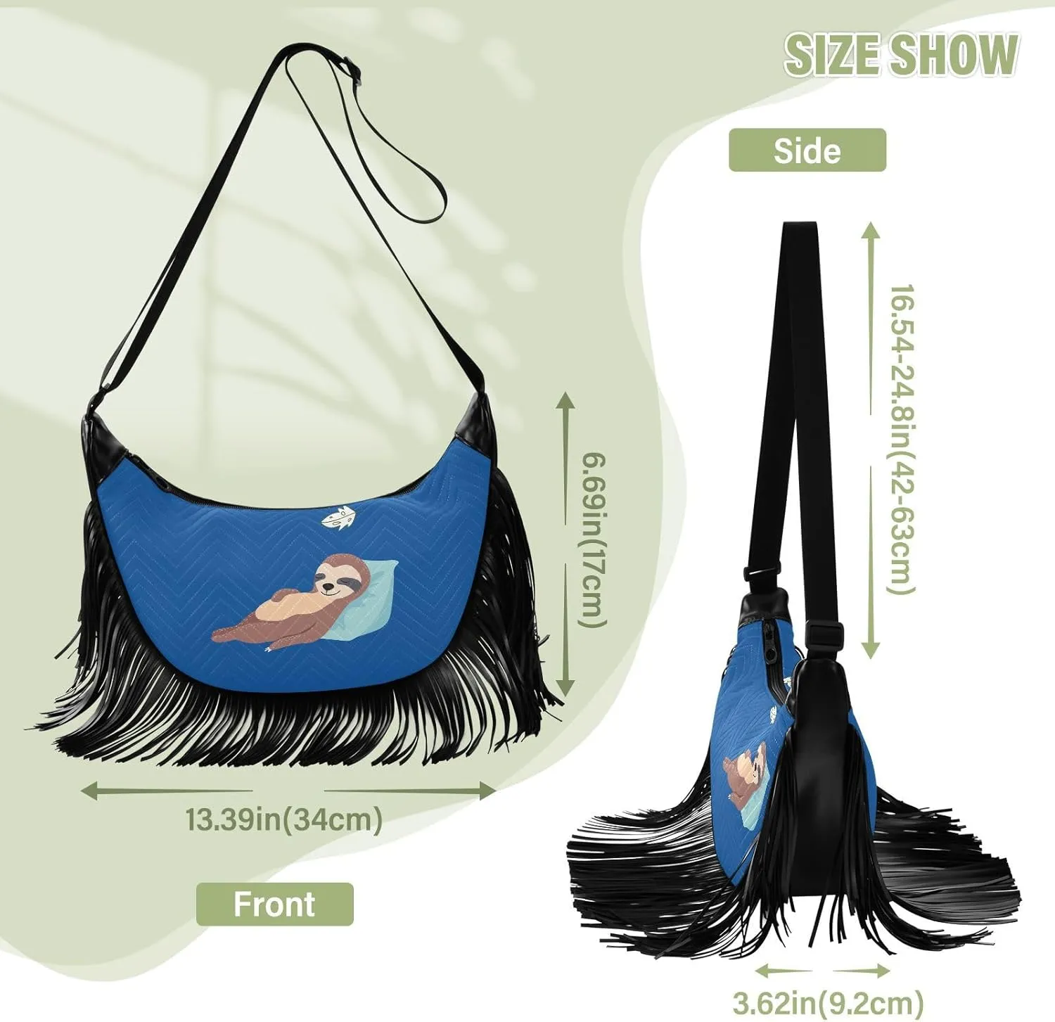 Women's PU Leather Chain Cross Body Bag, Shoulder Handbag Purse with Tassel for Ladies