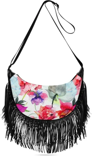 Women's PU Leather Chain Cross Body Bag, Shoulder Handbag Purse with Tassel for Ladies