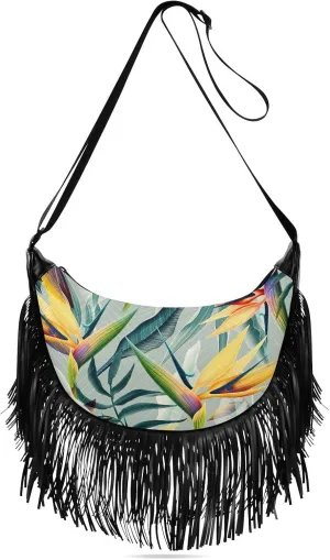 Women's PU Leather Chain Cross Body Bag, Shoulder Handbag Purse with Tassel for Ladies