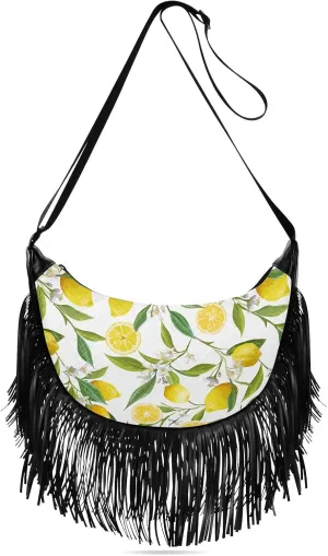 Women's PU Leather Chain Cross Body Bag, Shoulder Handbag Purse with Tassel for Ladies