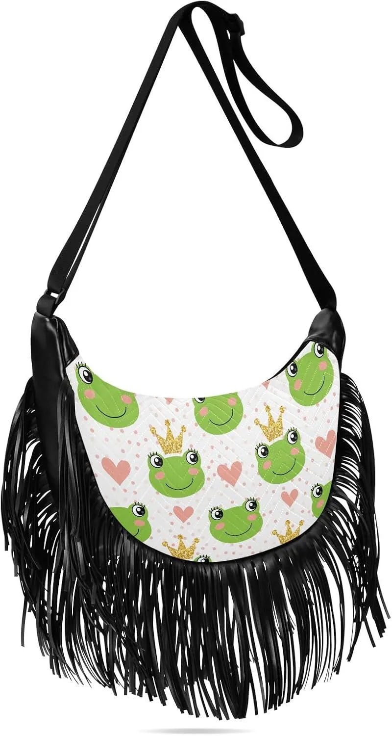 Women's PU Leather Chain Cross Body Bag, Shoulder Handbag Purse with Tassel for Ladies