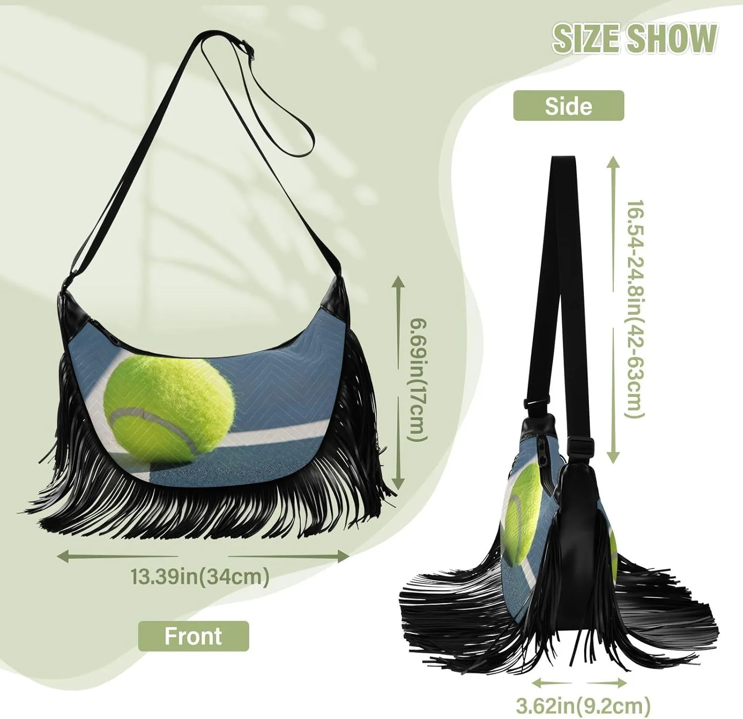Women's PU Leather Chain Cross Body Bag, Shoulder Handbag Purse with Tassel for Ladies