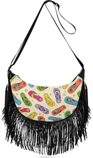 Women's PU Leather Chain Cross Body Bag, Shoulder Handbag Purse with Tassel for Ladies