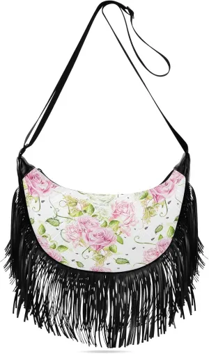 Women's PU Leather Chain Cross Body Bag, Shoulder Handbag Purse with Tassel for Ladies