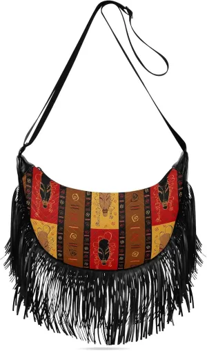 Women's PU Leather Chain Cross Body Bag, Shoulder Handbag Purse with Tassel for Ladies
