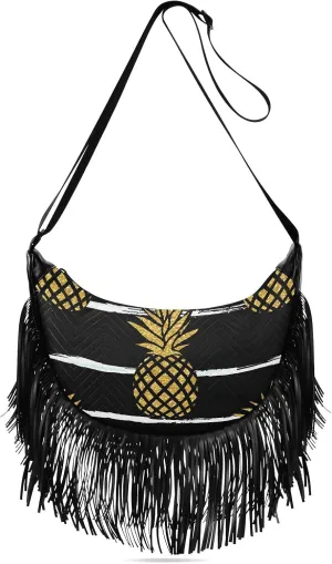 Women's PU Leather Chain Cross Body Bag, Shoulder Handbag Purse with Tassel for Ladies