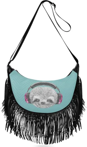 Women's PU Leather Chain Cross Body Bag, Shoulder Handbag Purse with Tassel for Ladies