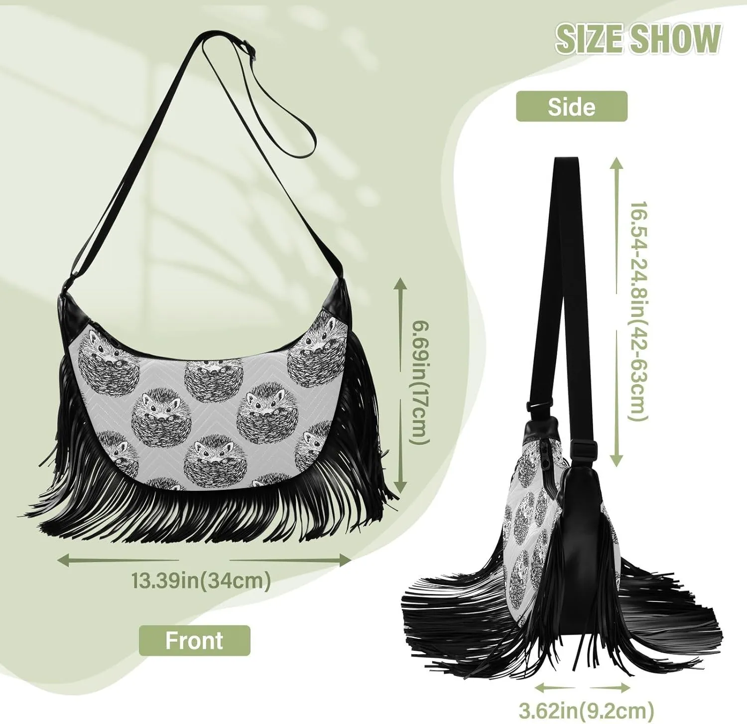 Women's PU Leather Chain Cross Body Bag, Shoulder Handbag Purse with Tassel for Ladies