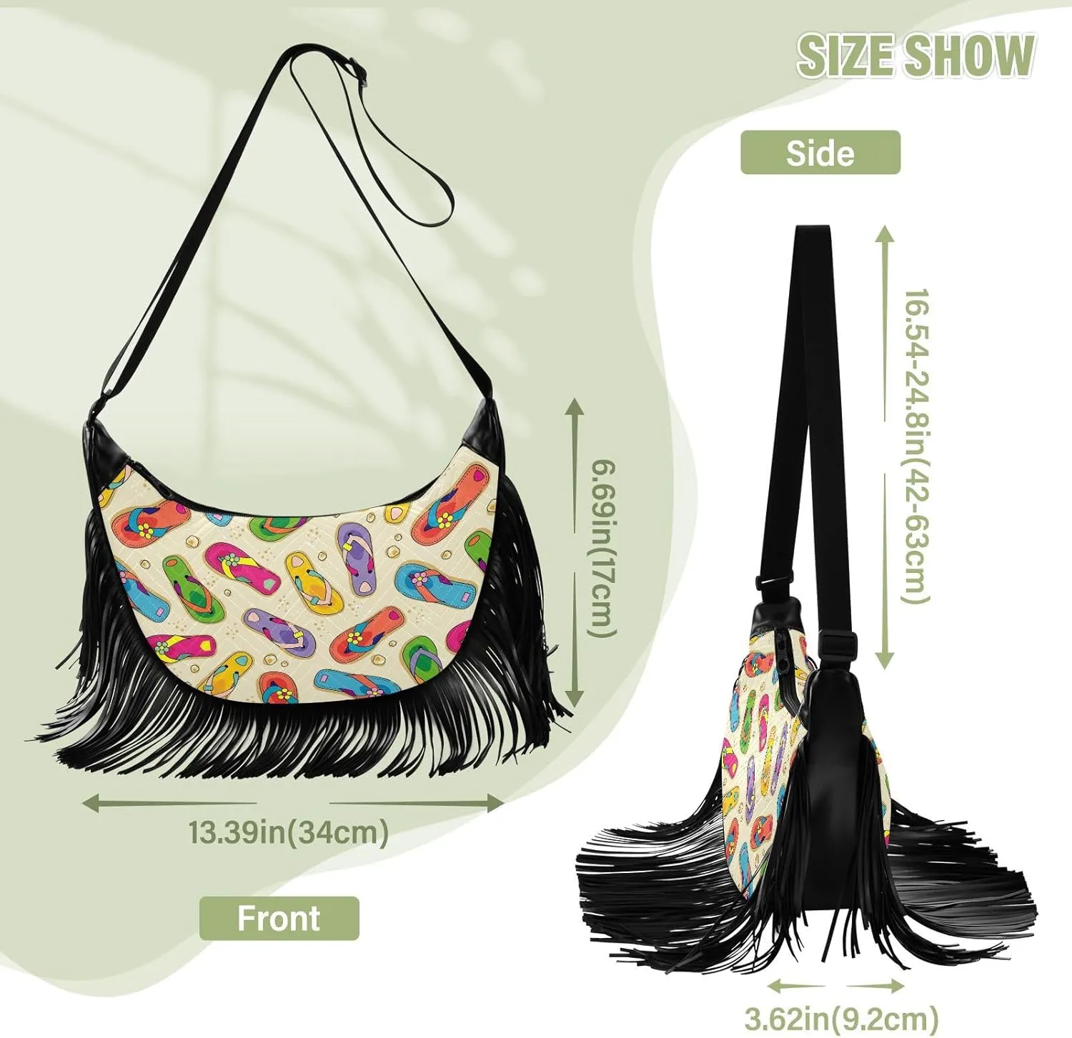 Women's PU Leather Chain Cross Body Bag, Shoulder Handbag Purse with Tassel for Ladies