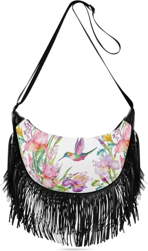 Women's PU Leather Chain Cross Body Bag, Shoulder Handbag Purse with Tassel for Ladies