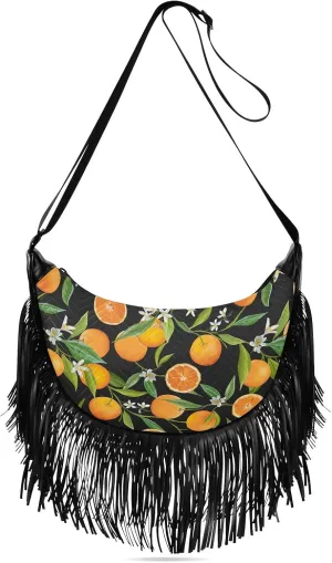 Women's PU Leather Chain Cross Body Bag, Shoulder Handbag Purse with Tassel for Ladies
