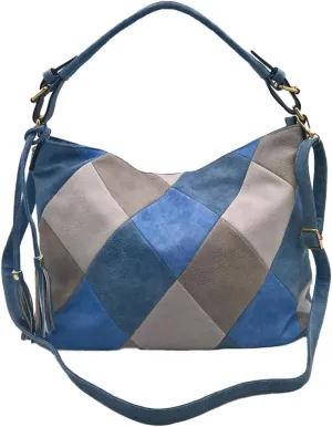 Women's PU Leather Tote Bag Retro Large Shoulder Crossbody Bag Checkered Handbag Top Handle Purse Satchel
