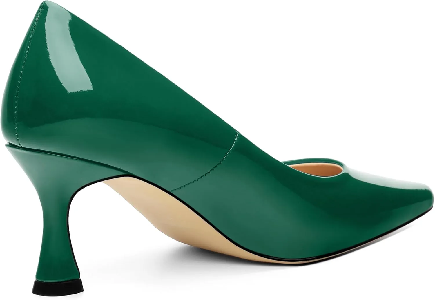 Women's Pumps, Slip On Pointed Closed Toe Kitten Heels for Women, Patent Comfortable Mid Heel Pumps Women's Office Dress Shoes 2.5 Inch