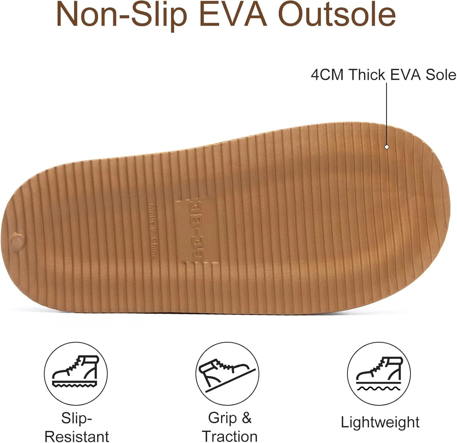Womens Slippers for Women Cozy Memory Foam House Slippers Winter Warm Comfy Furry Shoes for Indoor Outdoor Suede Platform with Anti-Skid Sole