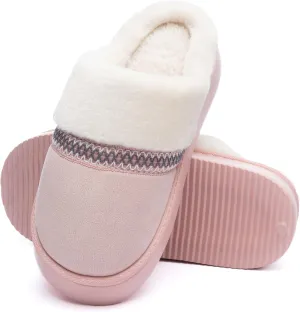 Womens Slippers for Women Cozy Memory Foam House Slippers Winter Warm Comfy Furry Shoes for Indoor Outdoor Suede Platform with Anti-Skid Sole