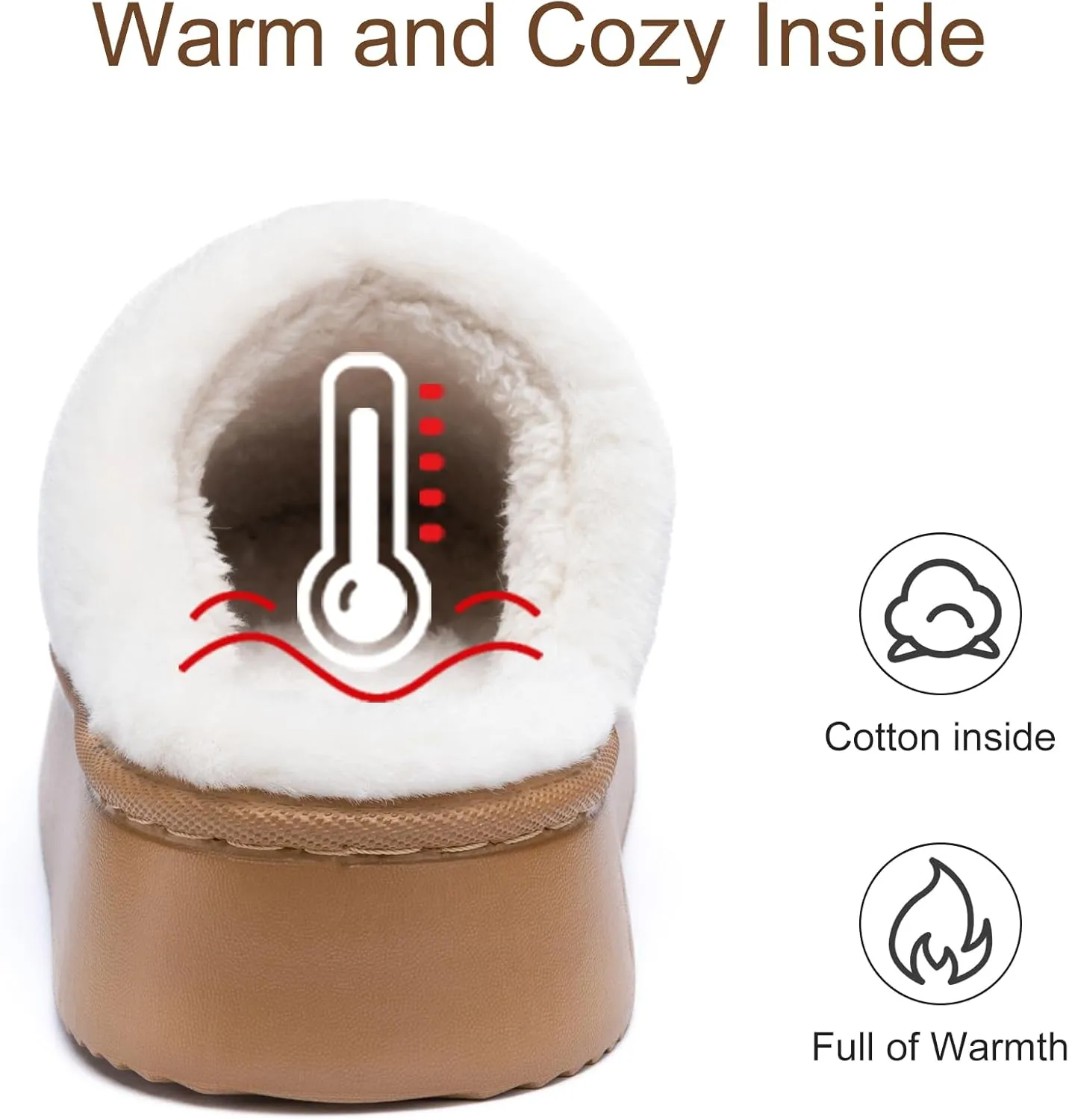 Womens Slippers for Women Cozy Memory Foam House Slippers Winter Warm Comfy Furry Shoes for Indoor Outdoor Suede Platform with Anti-Skid Sole