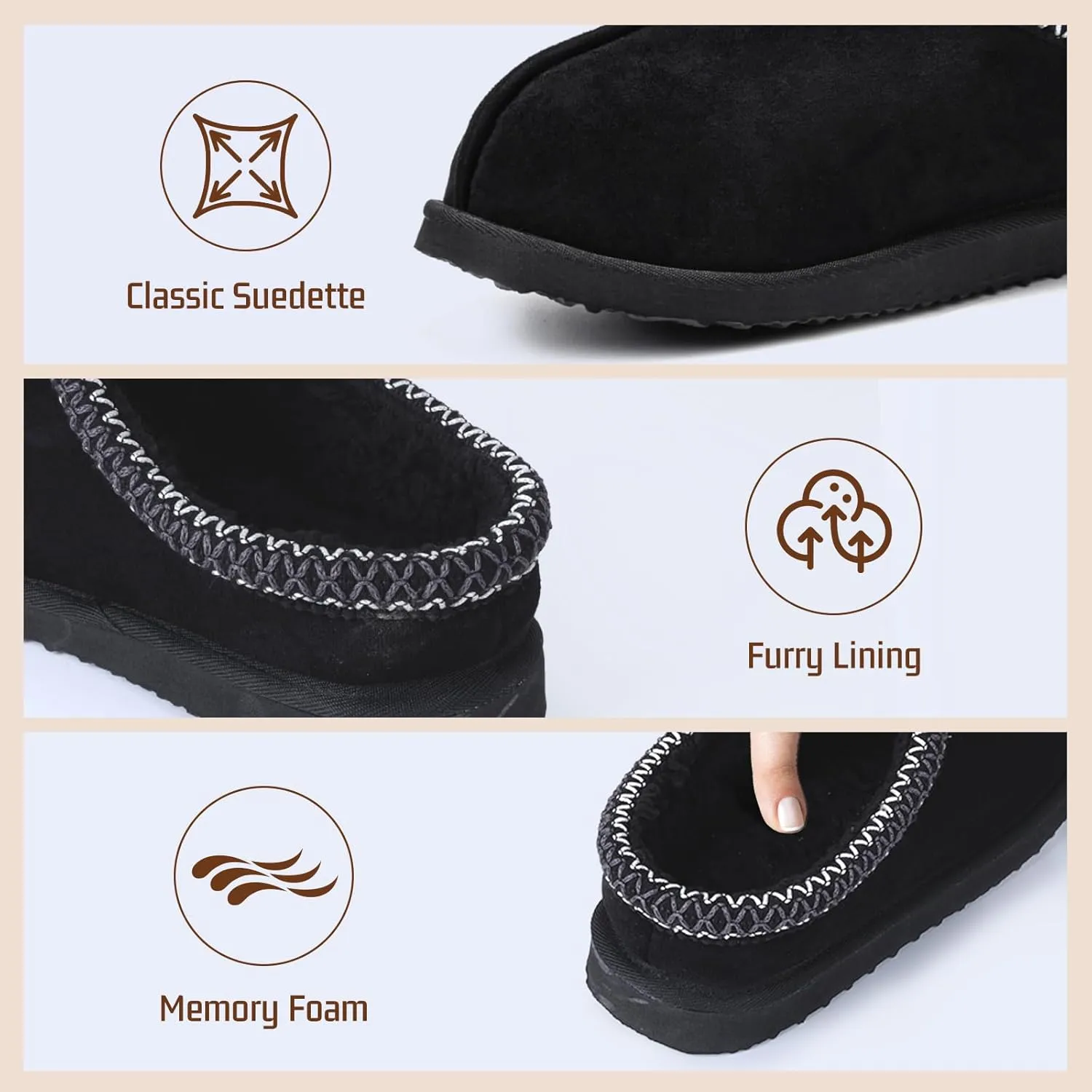 Women's Slippers Fuzzy Cozy Short Ankle Shoes Indoor and Outdoor Synthetic Suede Slipper Furry Warm House Suedette Sneakers