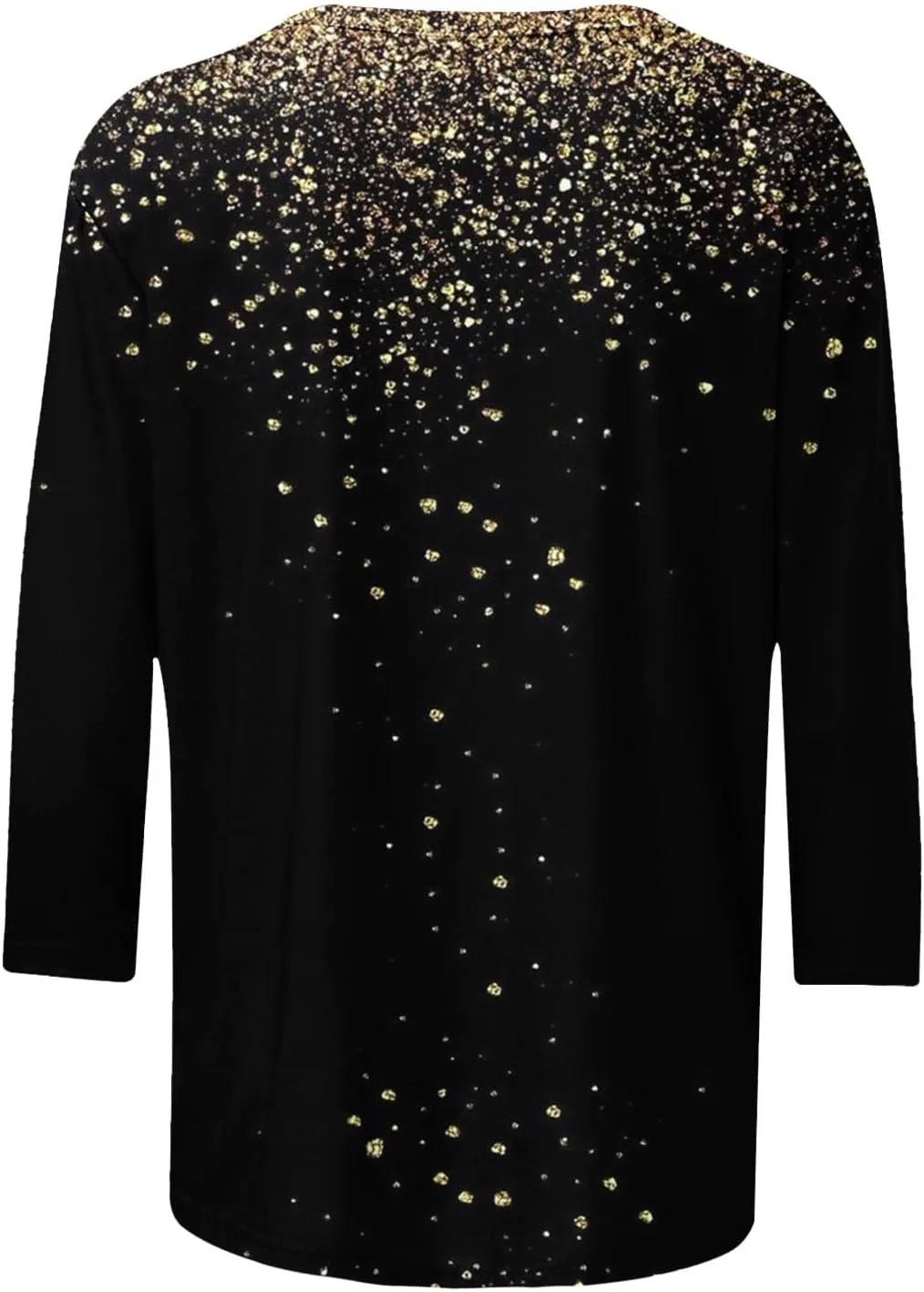 Womens Sparkly Tops and Blouses 3/4 Sleeve Loose Fit Sequin Shirts Casual Crewneck Tees Trendy Outfits Clothing 2024