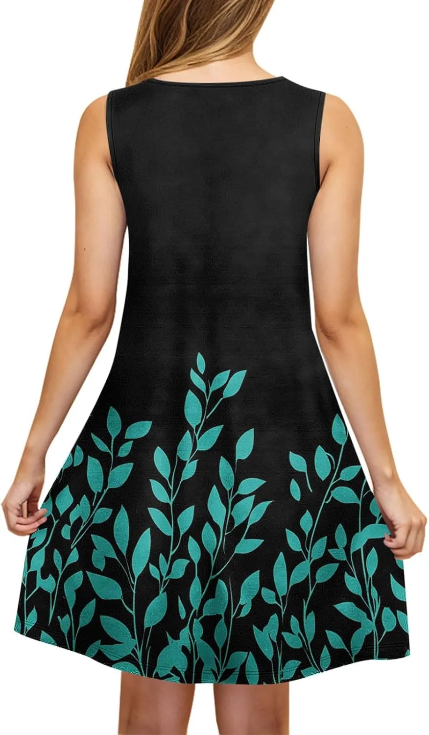 Womens Summer Dresses 2025 Trendy Crewneck Sleeveless Midi Dresses Casual Printed Vacation Boho Floral Dresses