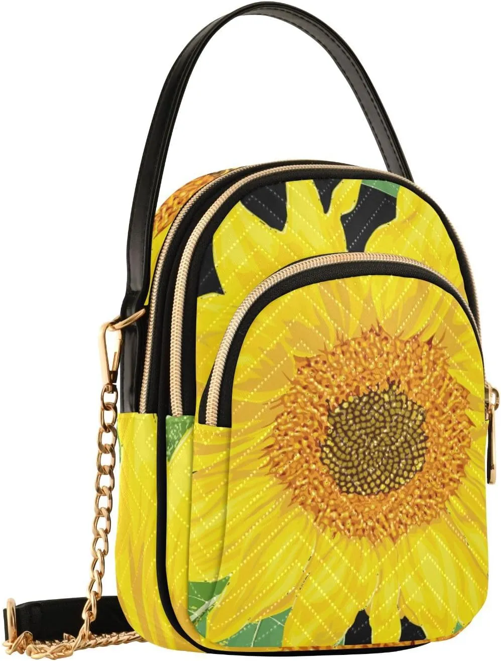 Women's Wave Cross Body Chest Bag, 52 inch Gold Chain Shoulder Handbag Purse