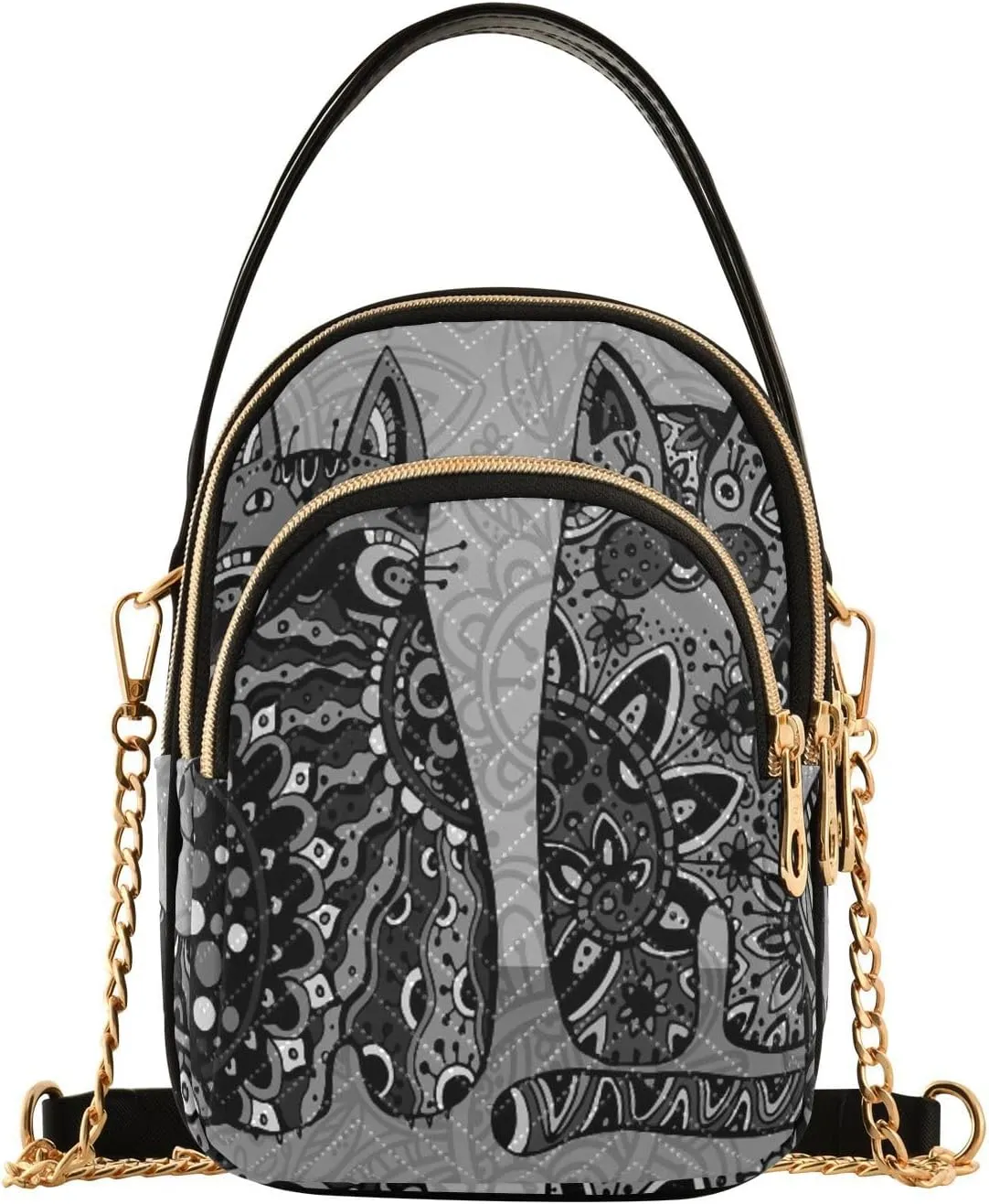 Women's Wave Cross Body Chest Bag, 52 inch Gold Chain Shoulder Handbag Purse