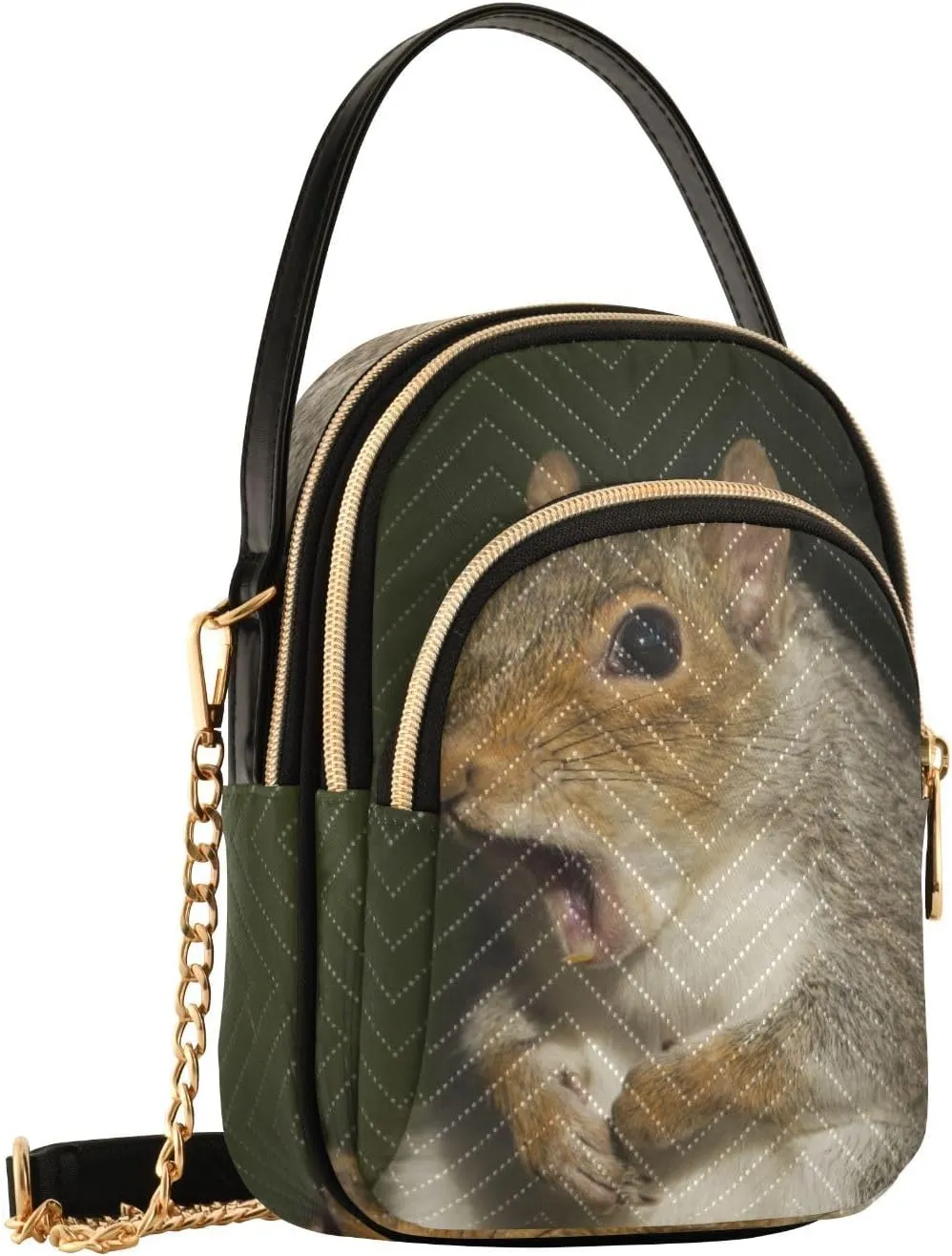 Women's Wave Cross Body Chest Bag, 52 inch Gold Chain Shoulder Handbag Purse
