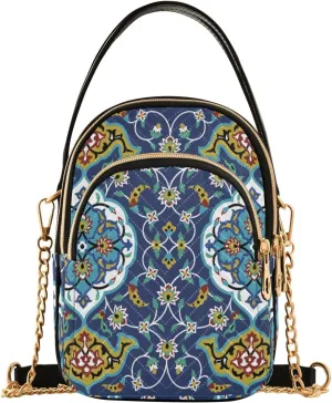 Women's Wave Cross Body Chest Bag, 52 inch Gold Chain Shoulder Handbag Purse